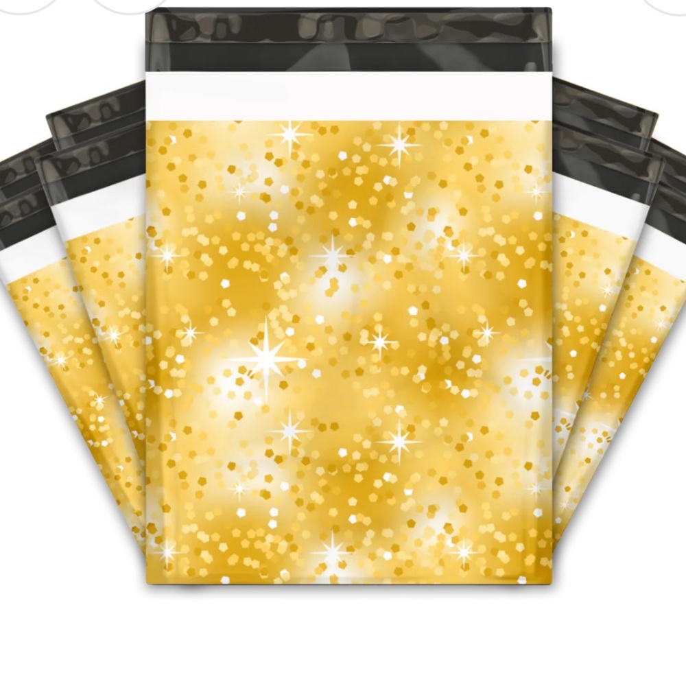 5 SETS LEFT🎉20 Gold Confetti Poly Mailers- 10 x 13 inch